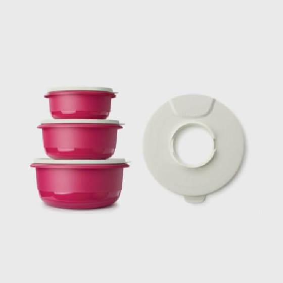 Conjunto Batedeiras + Tampa Multifunções  Coleção_Pastelaria, Coleção_Promoções, Cor_Branco, Cor_Rosa, cozinhar, Preço_25€ - 50€ €35 Tupperware | Alana